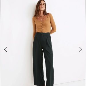 NEW • Madewell • Women’s Drapey Pleated Wide-Leg Pants Navy Blue 14